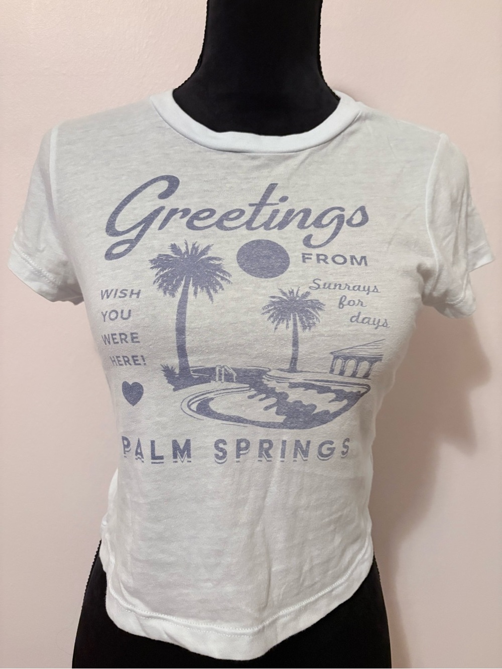 wild fable |  Light Blue Graphic Tee with Dark Blue Print